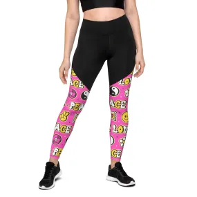 Peace and Love Compression Leggings