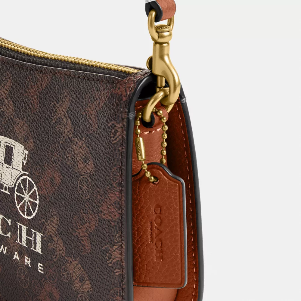 PENN SHOULDER BAG WITH HORSE AND CARRIAGE PRINT