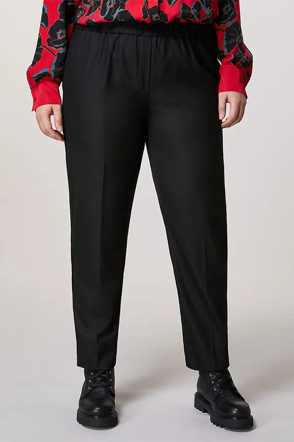 Persona (by Marina Rinaldi) RIGA BLACK POLYVISCOSE SLIM TROUSERS