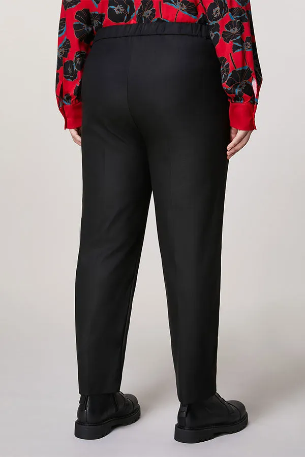 Persona (by Marina Rinaldi) RIGA BLACK POLYVISCOSE SLIM TROUSERS