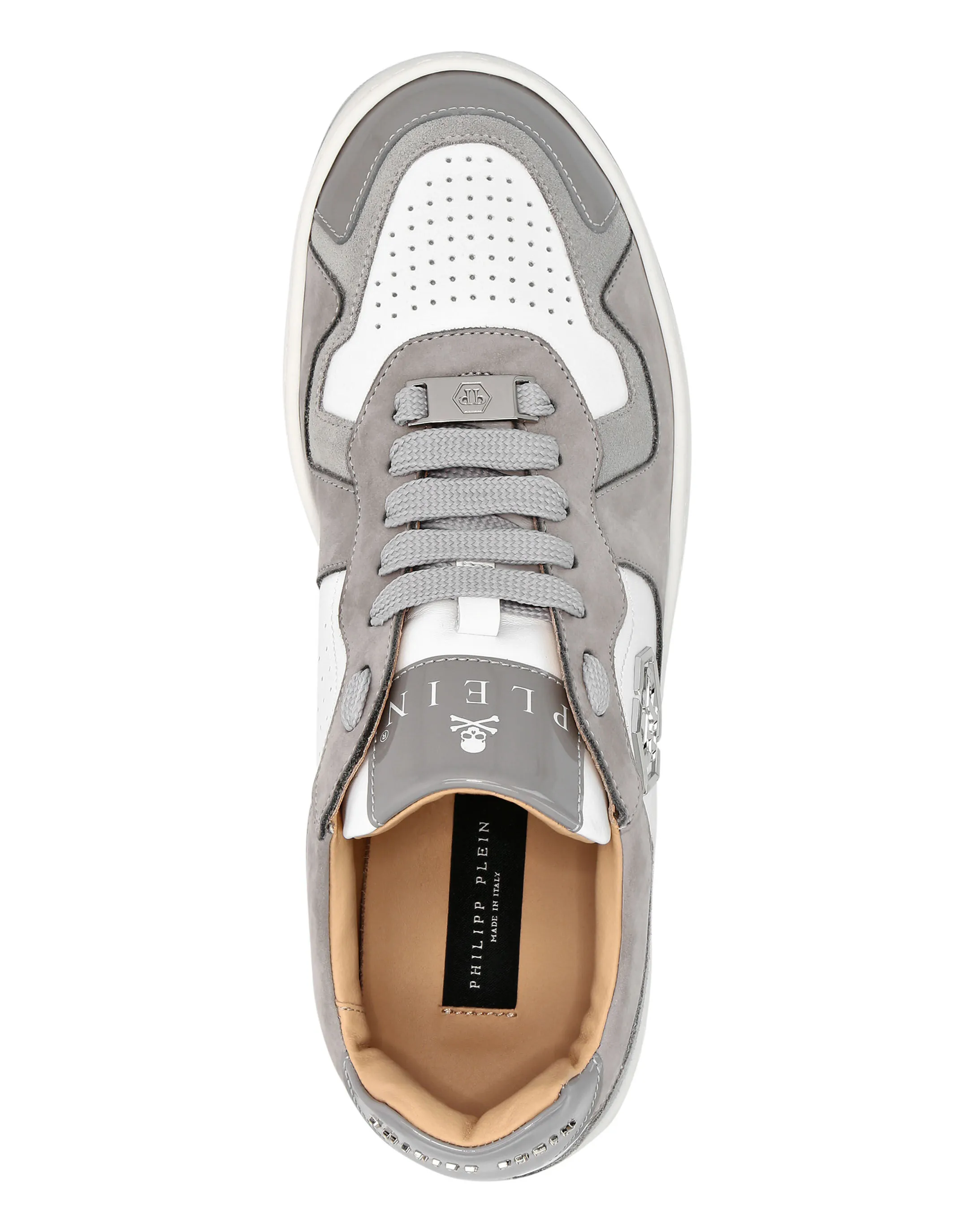 PHILIPP PLEIN Mix Leather Lo-Top Sneakers