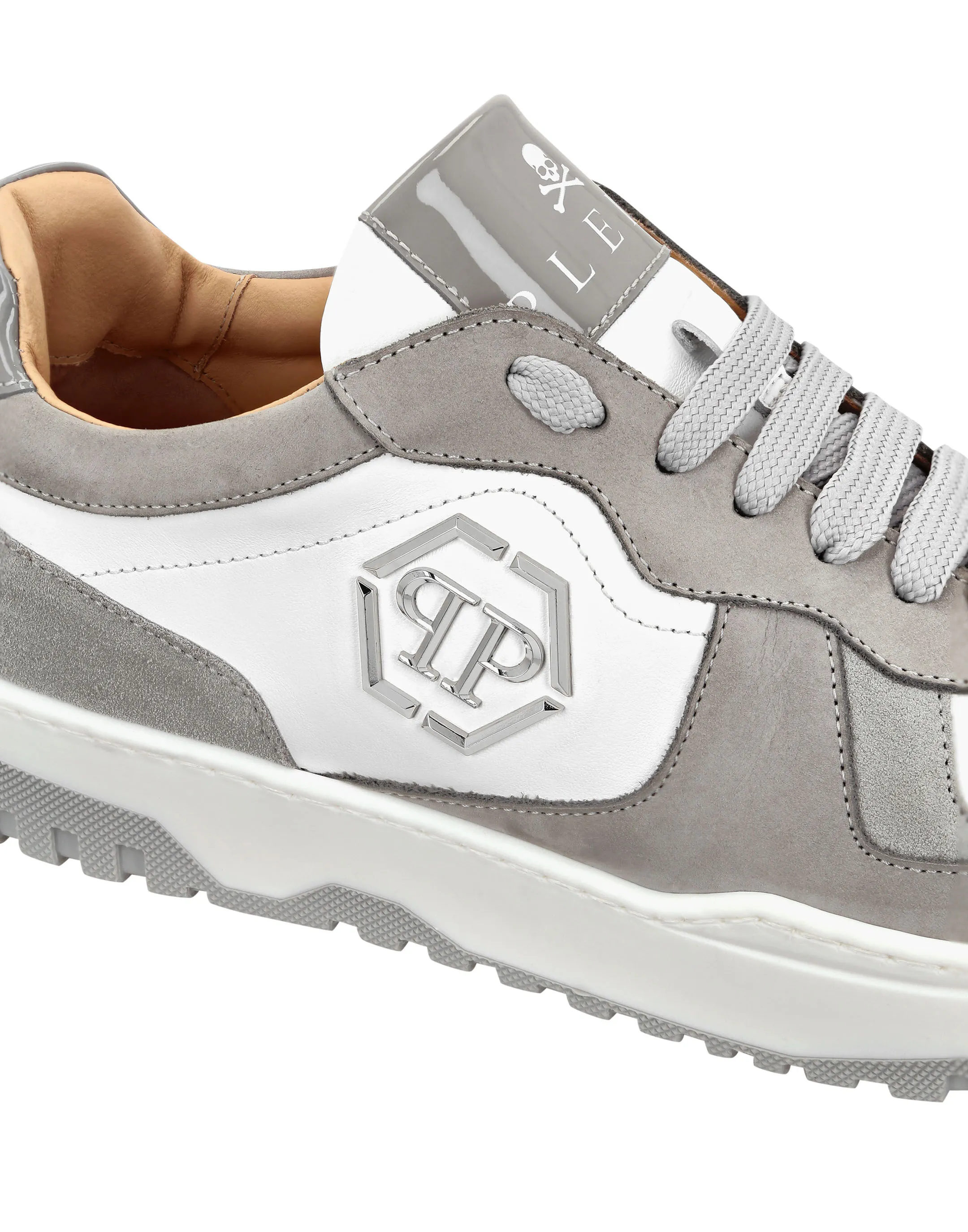 PHILIPP PLEIN Mix Leather Lo-Top Sneakers