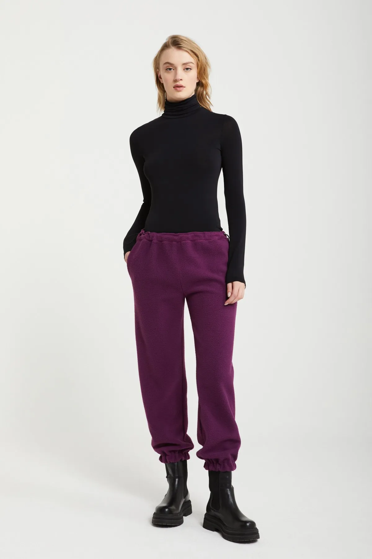 Pile jogger trousers