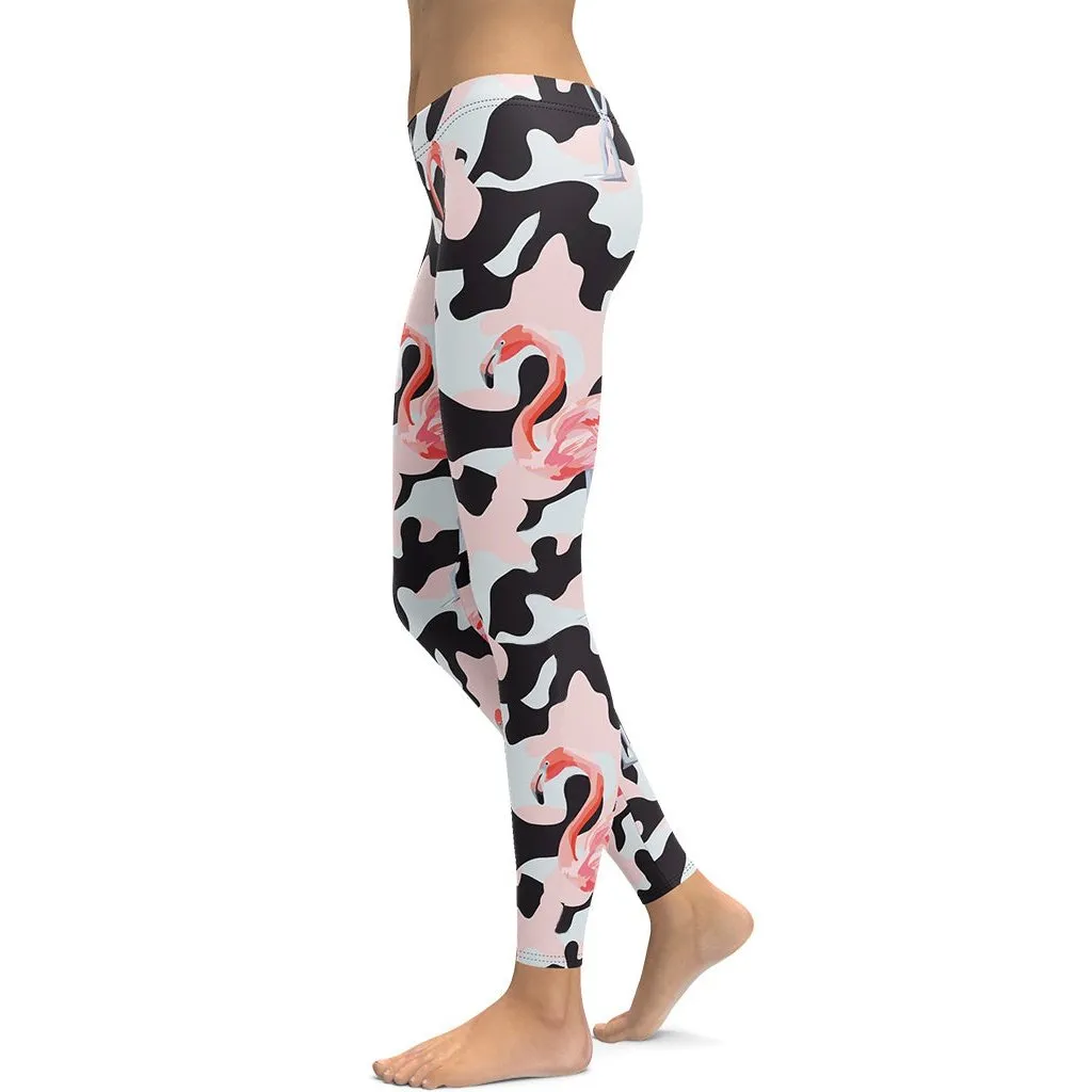 Pink Flamingo Camo Leggings