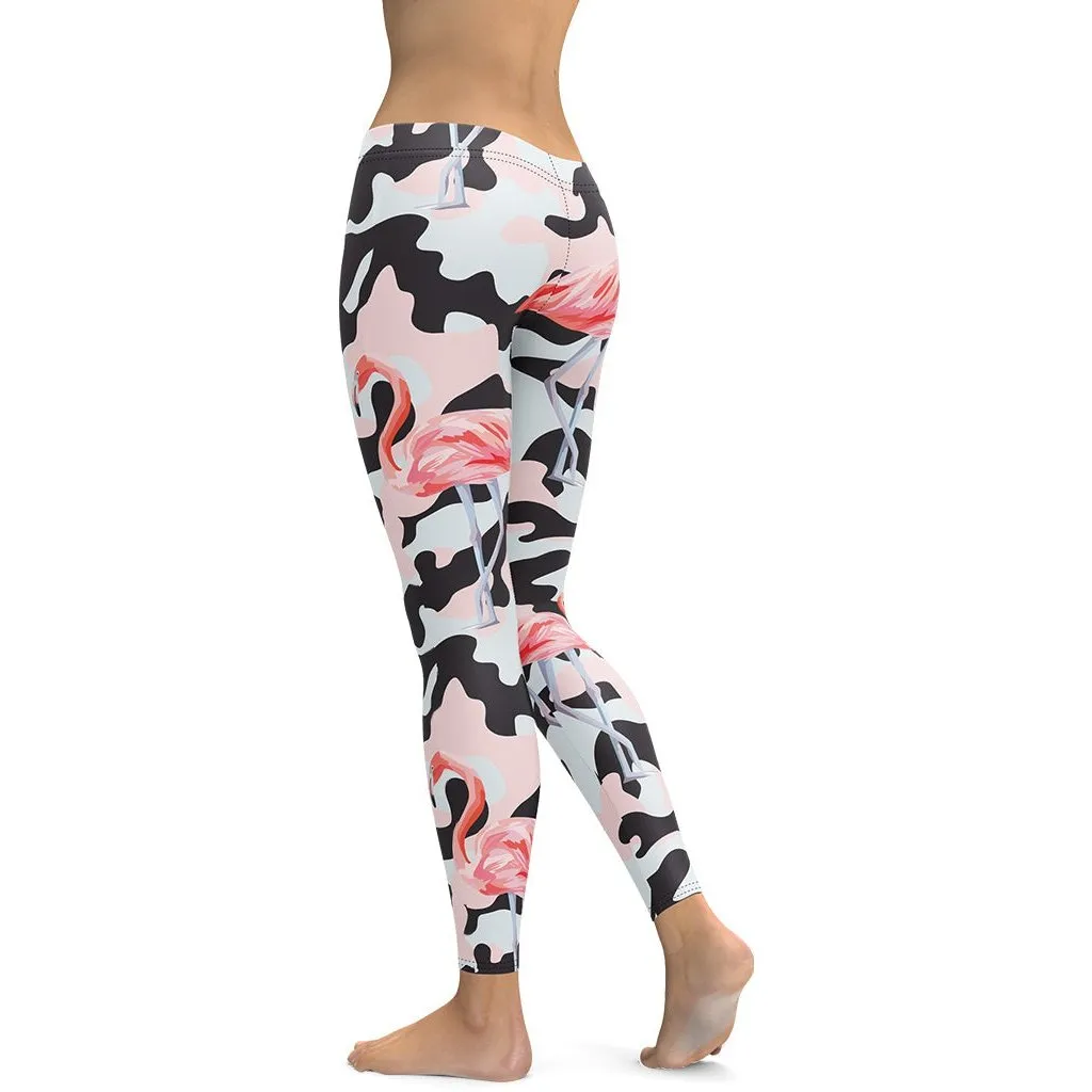 Pink Flamingo Camo Leggings