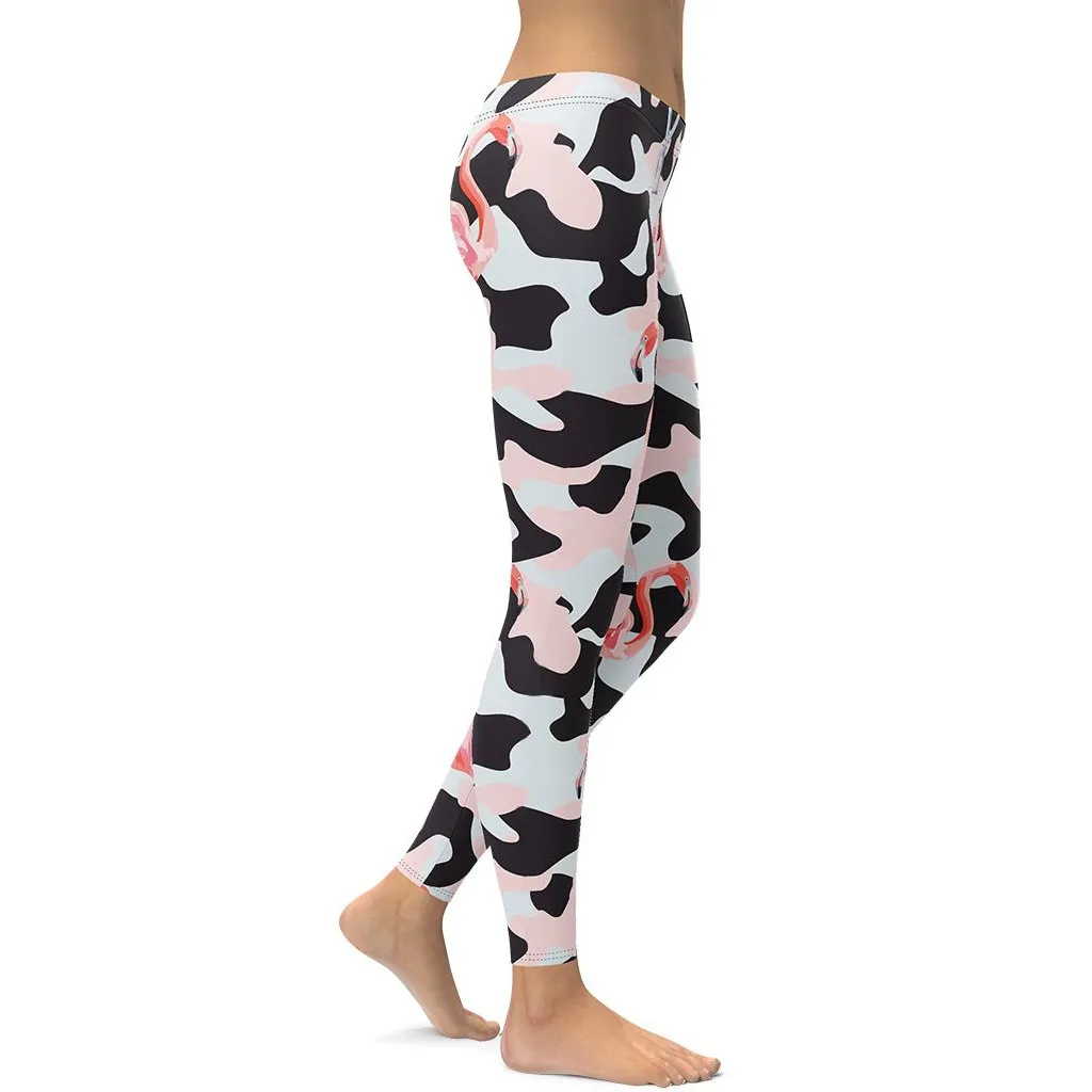 Pink Flamingo Camo Leggings