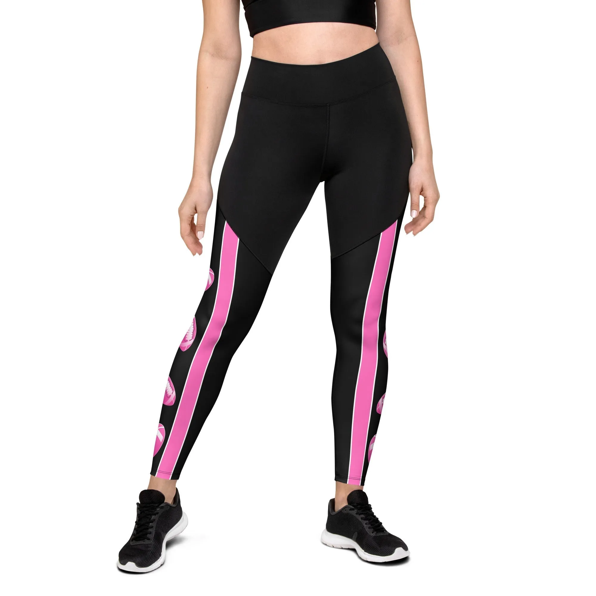 Pink Football Compression Leggings