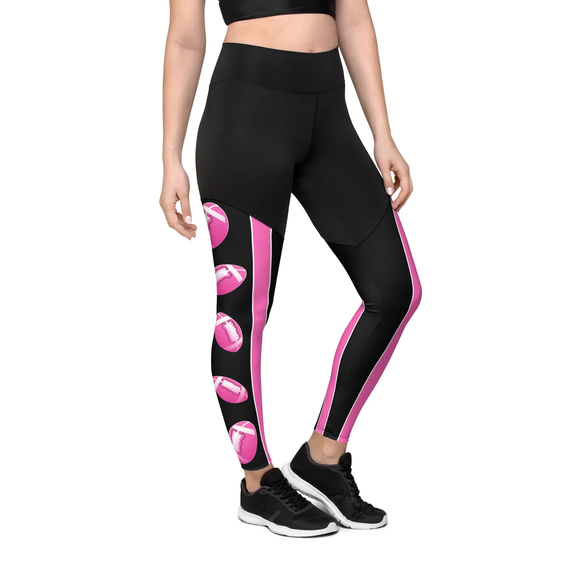 Pink Football Compression Leggings