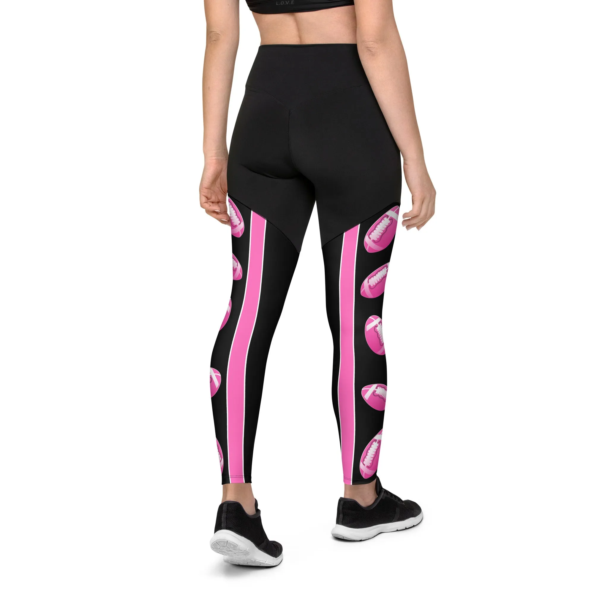 Pink Football Compression Leggings