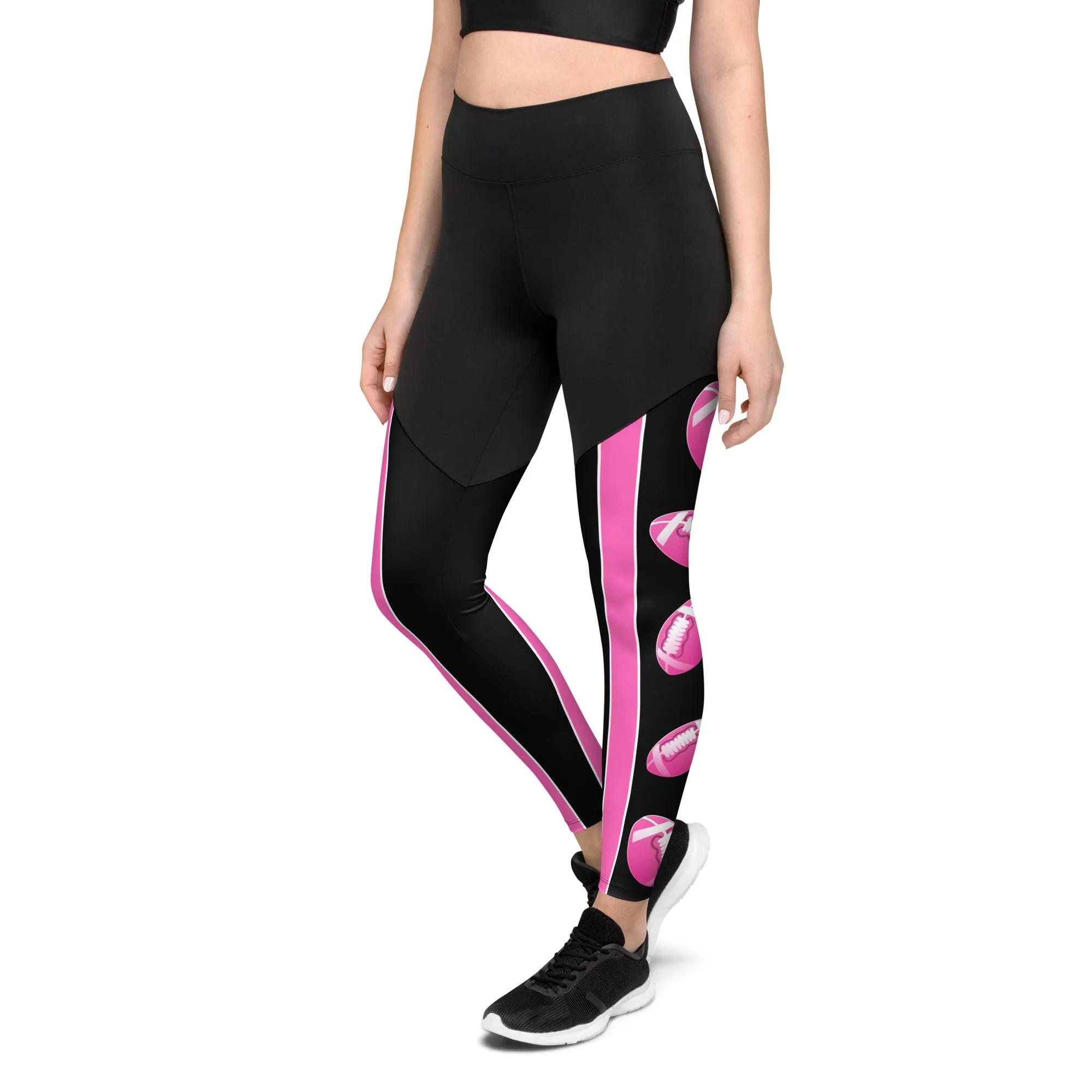 Pink Football Compression Leggings