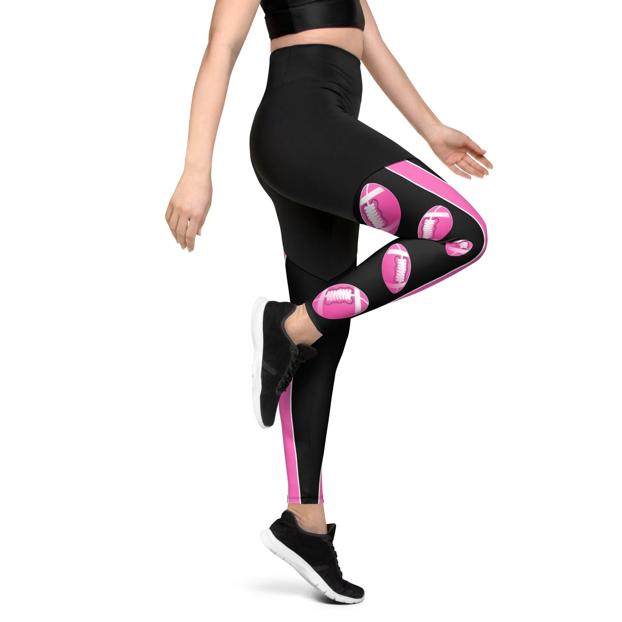 Pink Football Compression Leggings