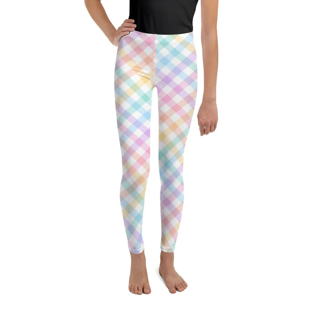 Plaid Easter Youth Leggings