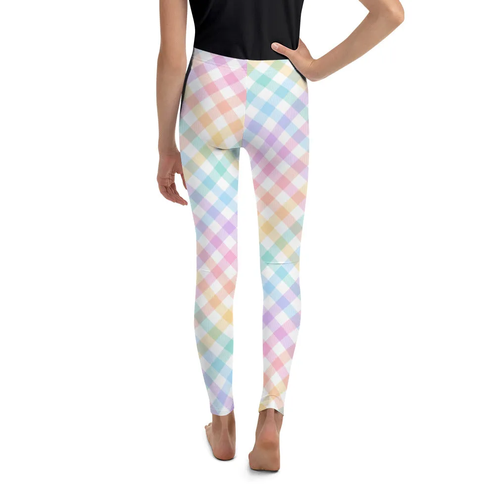 Plaid Easter Youth Leggings