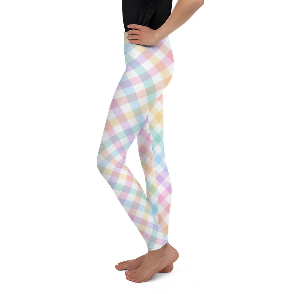 Plaid Easter Youth Leggings