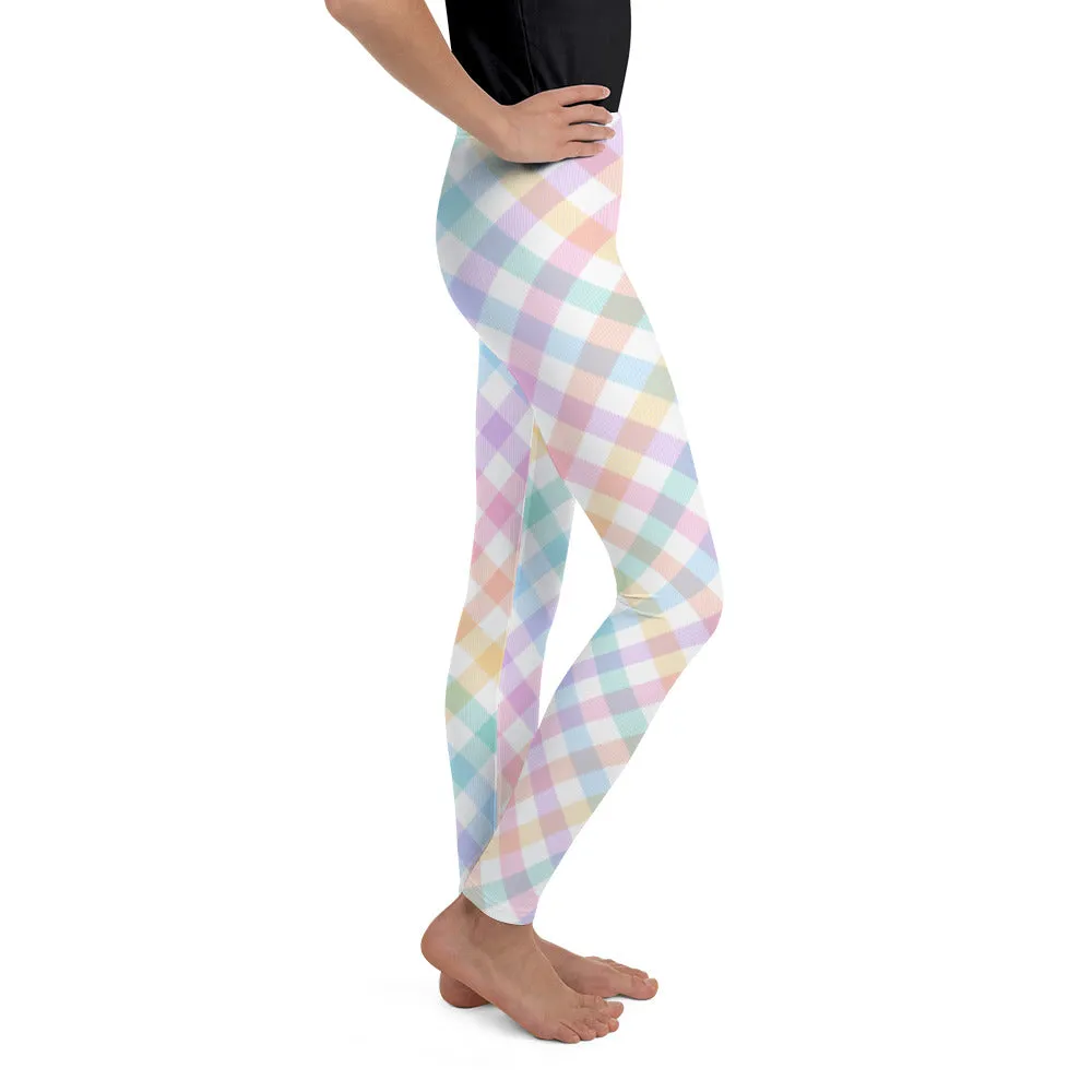 Plaid Easter Youth Leggings