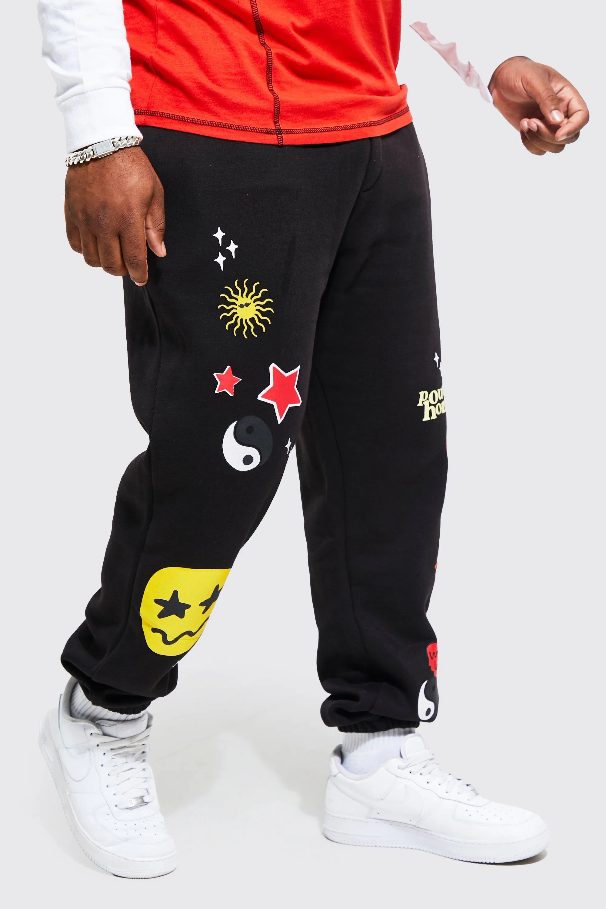 Plus Regular Fit Puff Print Joggers