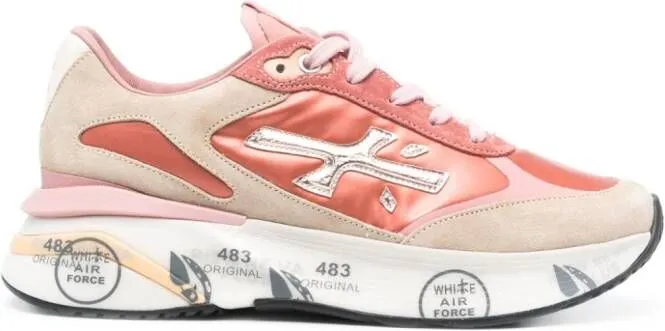 Premiata Moerund satin leather sneakers Pink