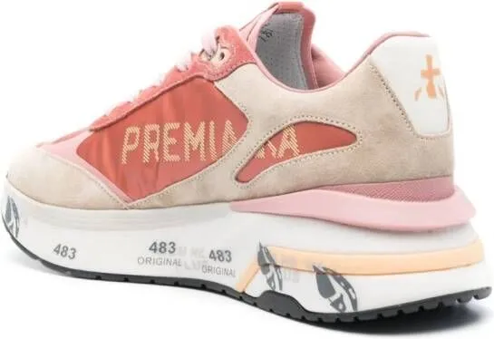 Premiata Moerund satin leather sneakers Pink