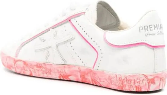 Premiata Stevend distressed leather sneakers White