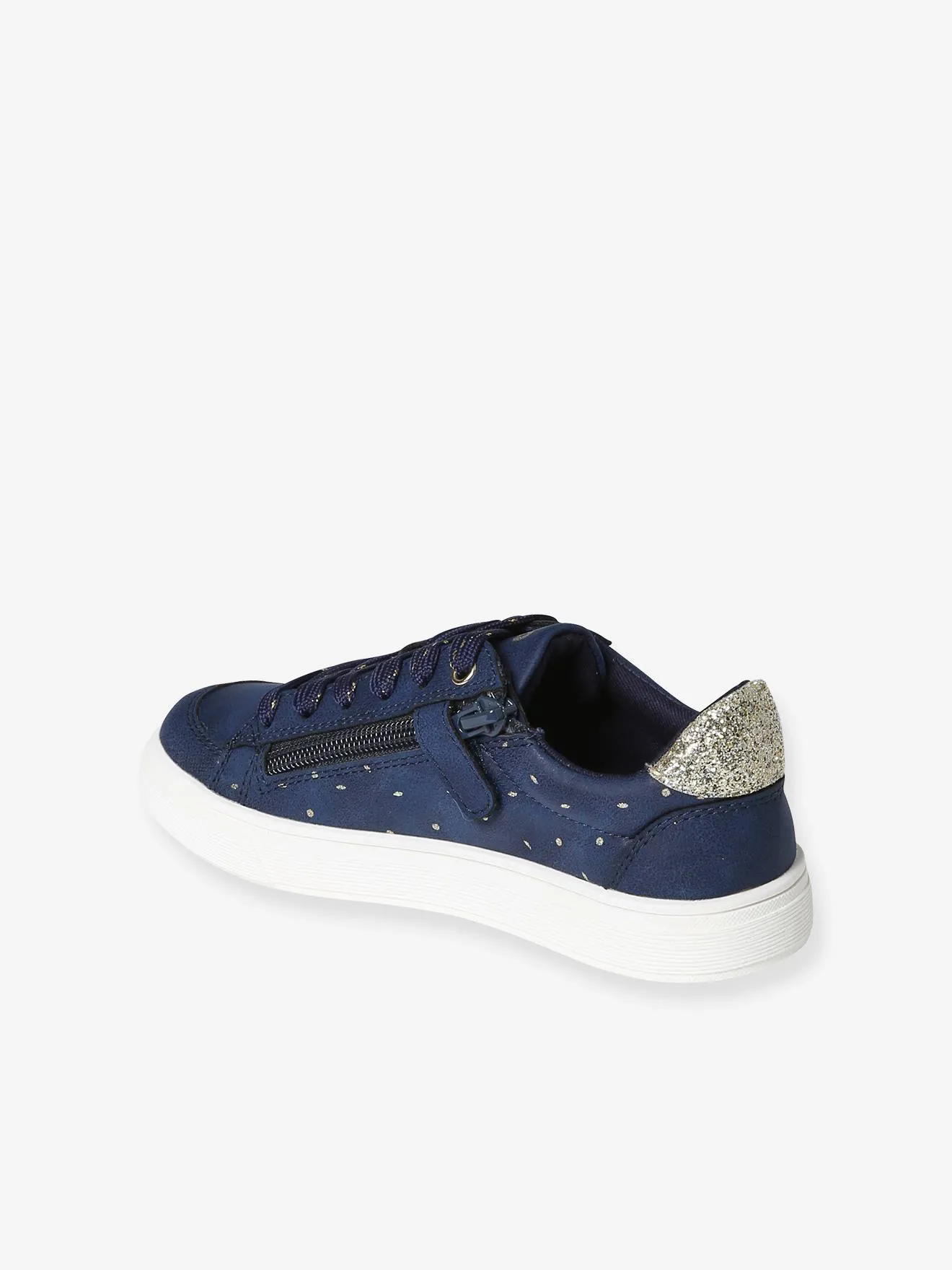 Printed Trainers with Laces & Zips for Girls - printed blue