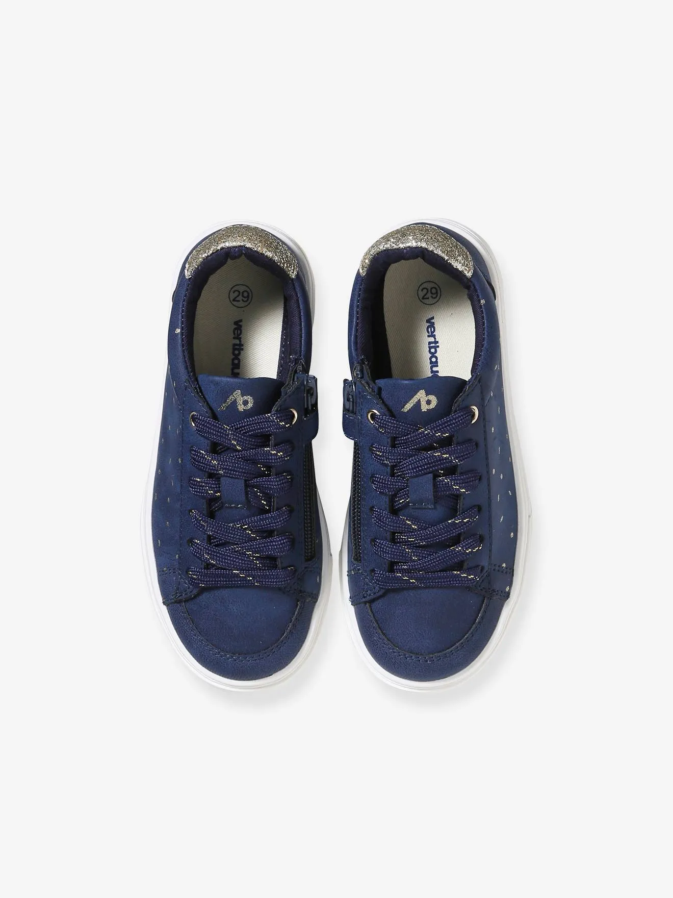 Printed Trainers with Laces & Zips for Girls - printed blue