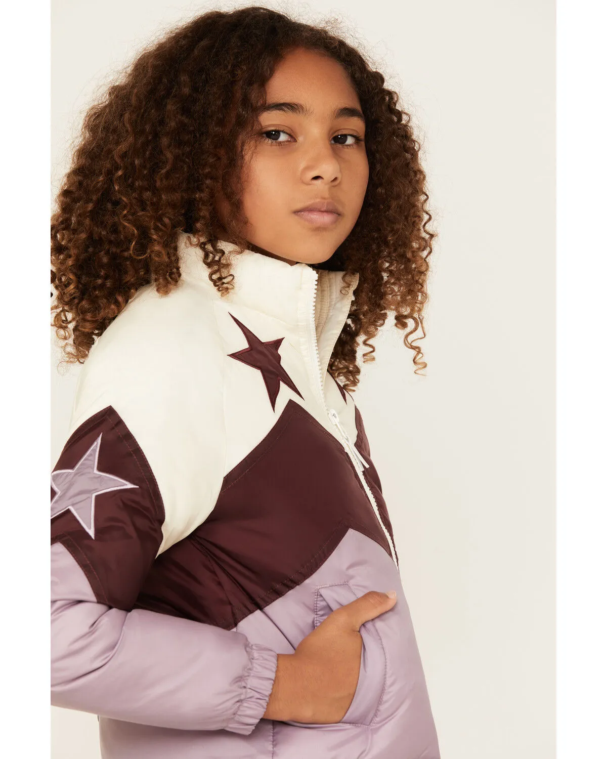 Product Name:  Shyanne Girls' Chevron Color Block Star Jacket