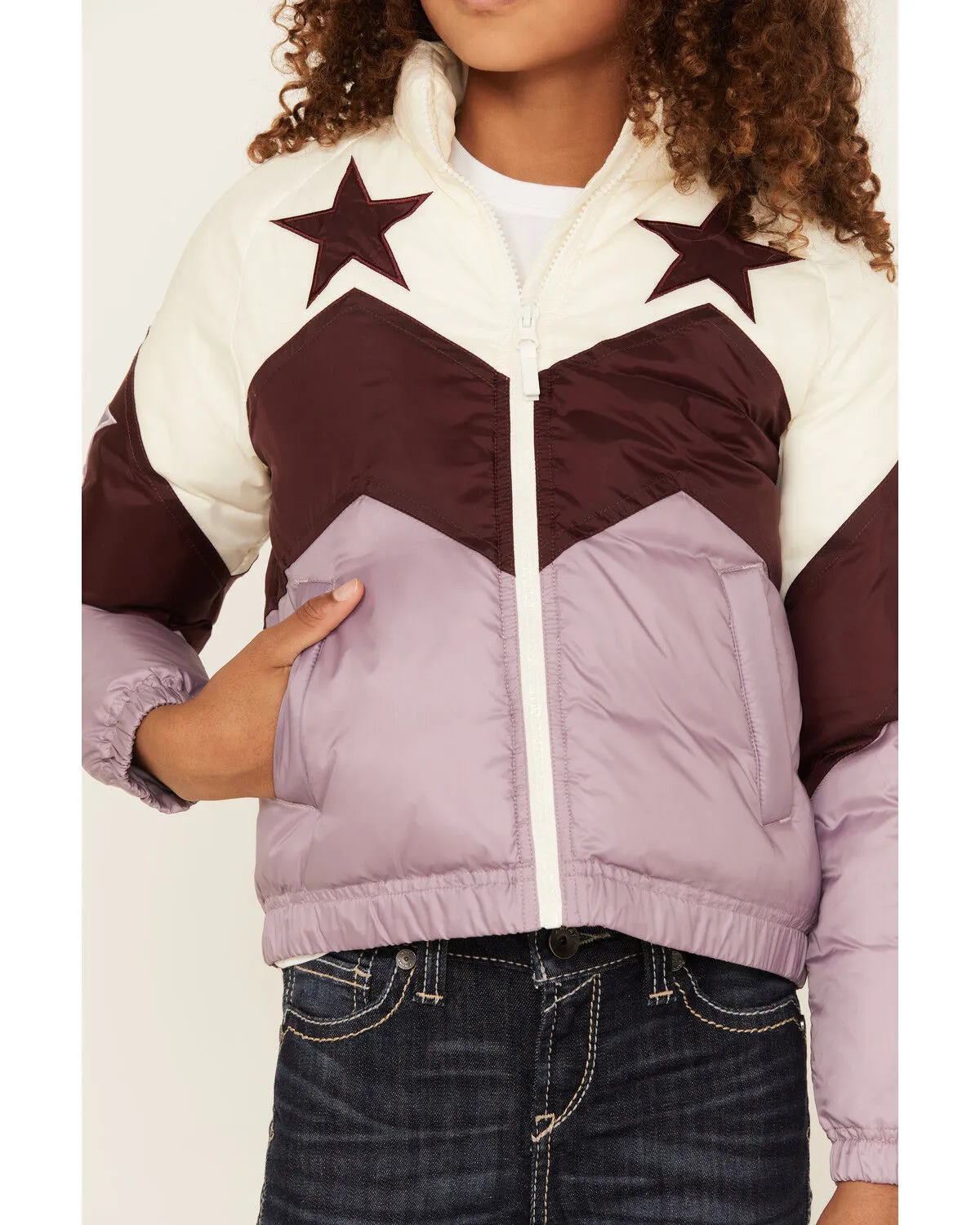 Product Name:  Shyanne Girls' Chevron Color Block Star Jacket