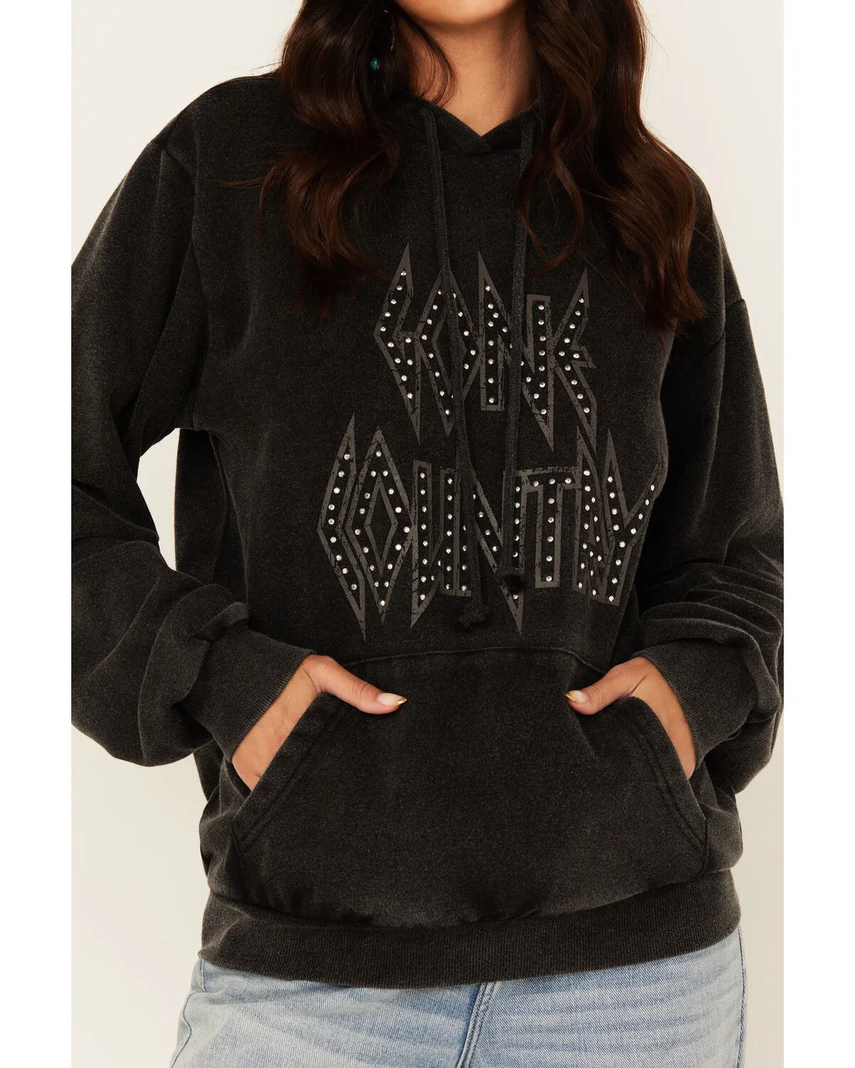 Product Name:  Youth in Revolt Women's Gone Country Studded Graphic Hoodie