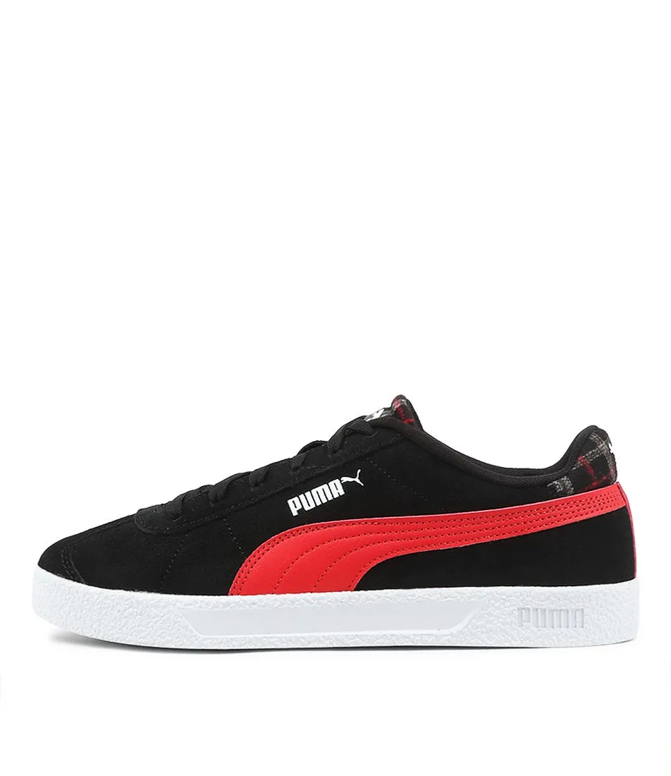 PUMA Puma Club Tartan Black Red Leather Sneakers Ws