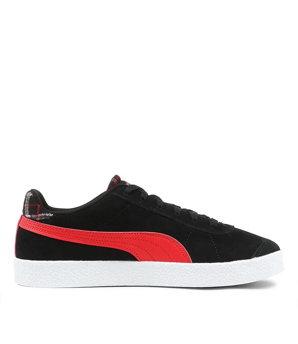 PUMA Puma Club Tartan Black Red Leather Sneakers Ws