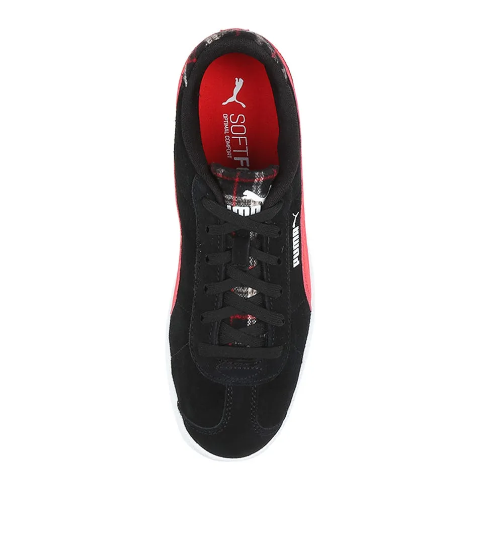 PUMA Puma Club Tartan Black Red Leather Sneakers Ws