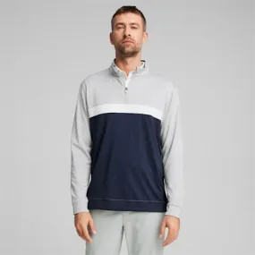 Pure Colorblock Men's Golf 1/4 Zip Pullover | Ash Gray-Deep Navy | PUMA Men | PUMA 