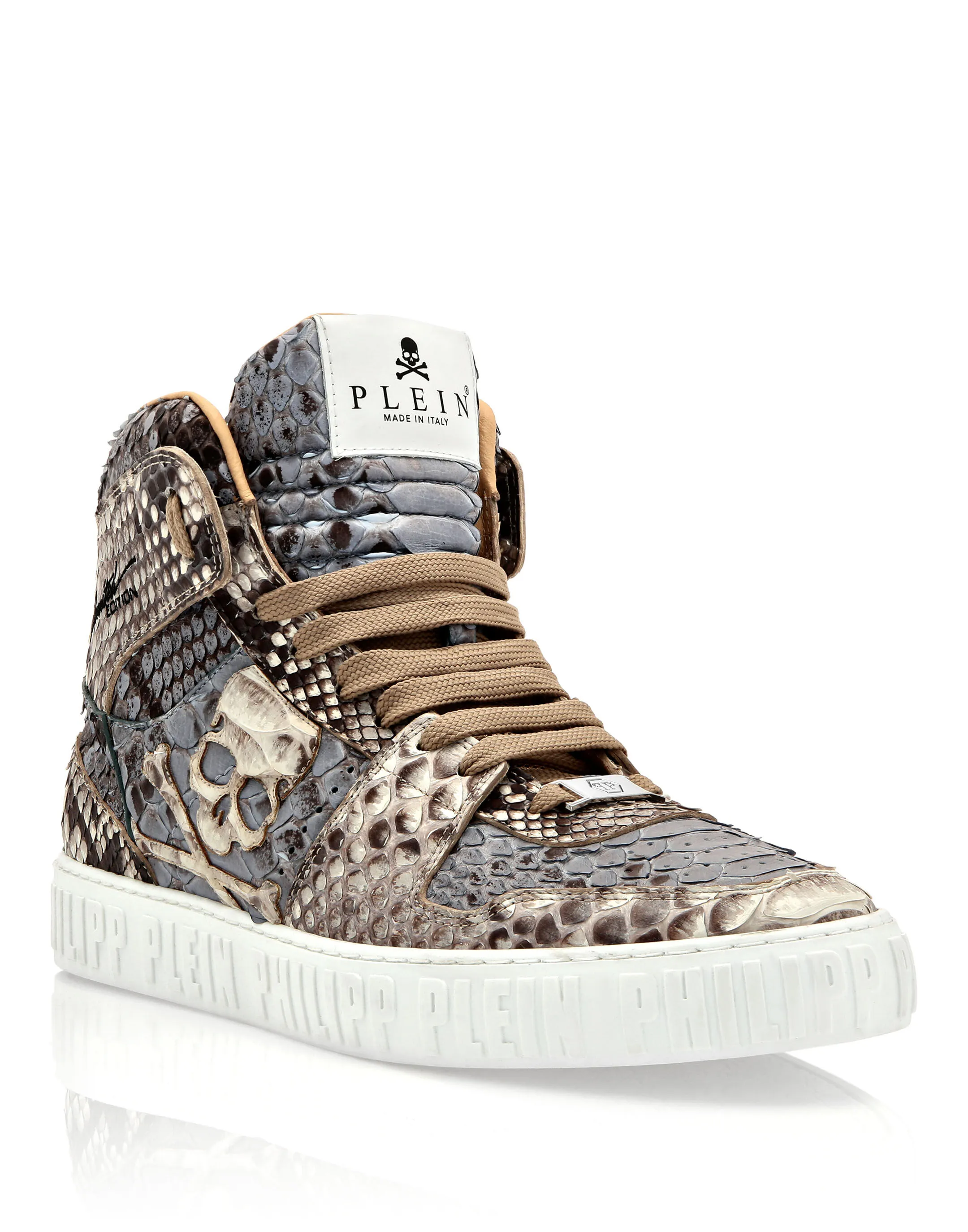 Python Hi-Top Sneakers Skull and Plein