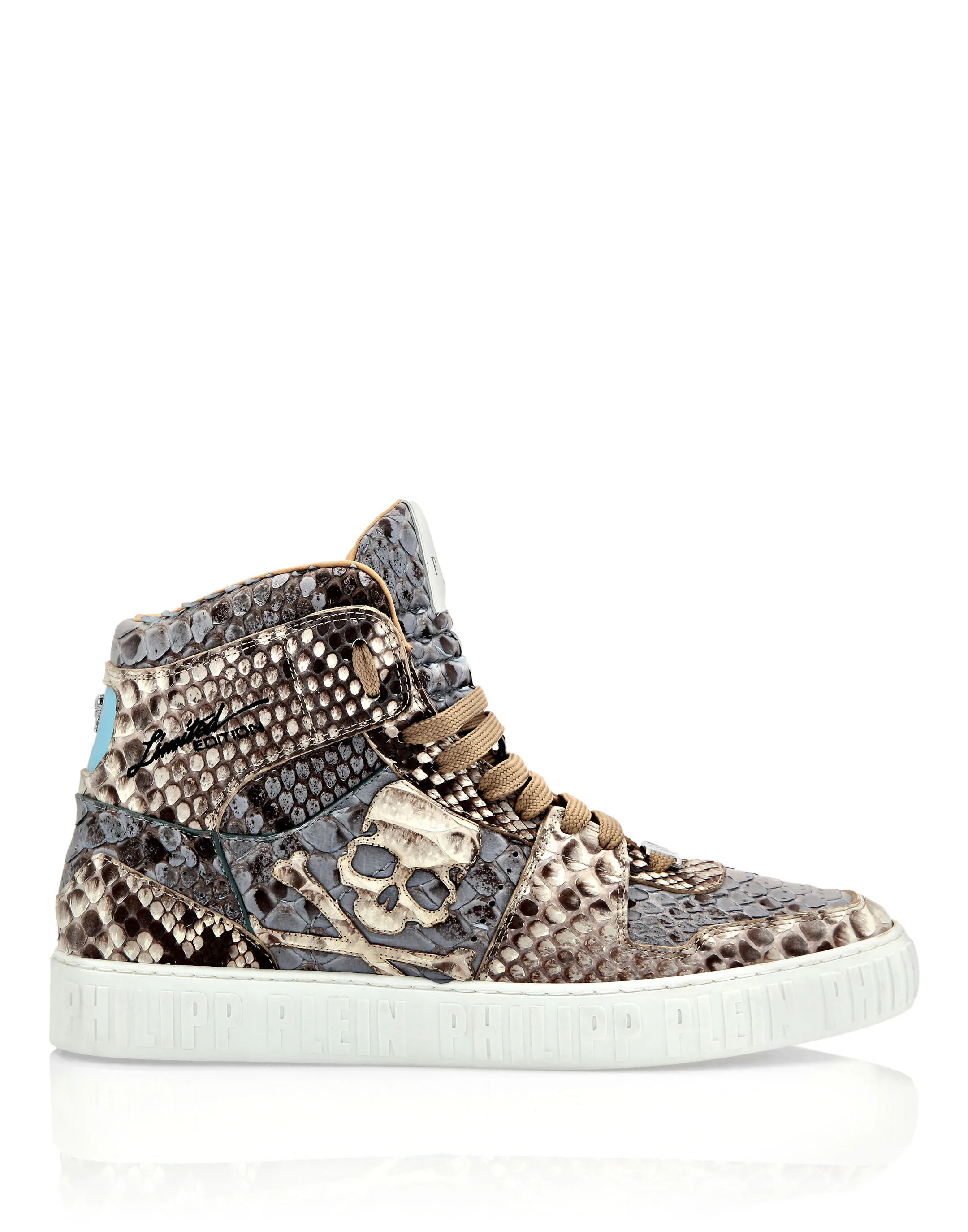 Python Hi-Top Sneakers Skull and Plein