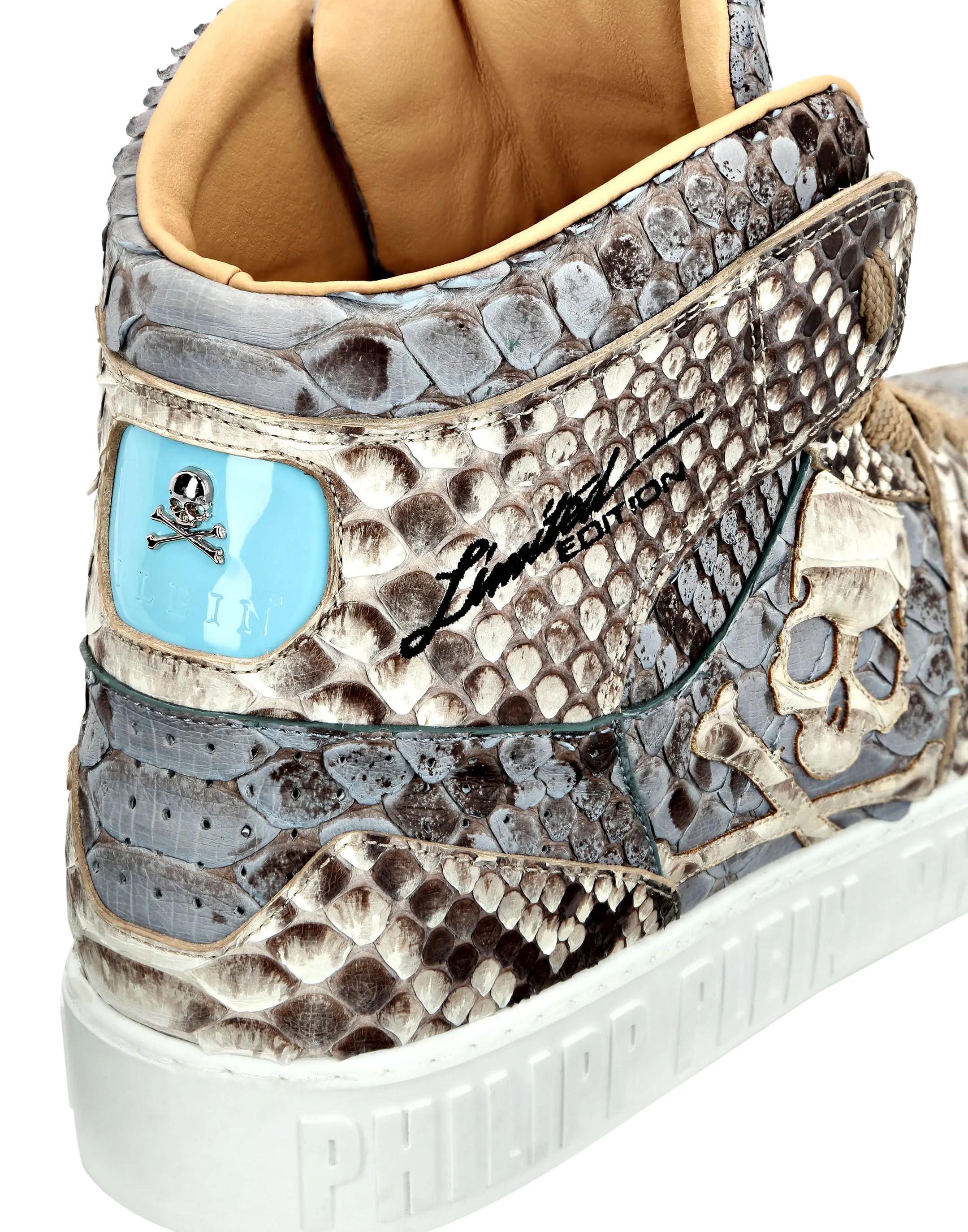 Python Hi-Top Sneakers Skull and Plein