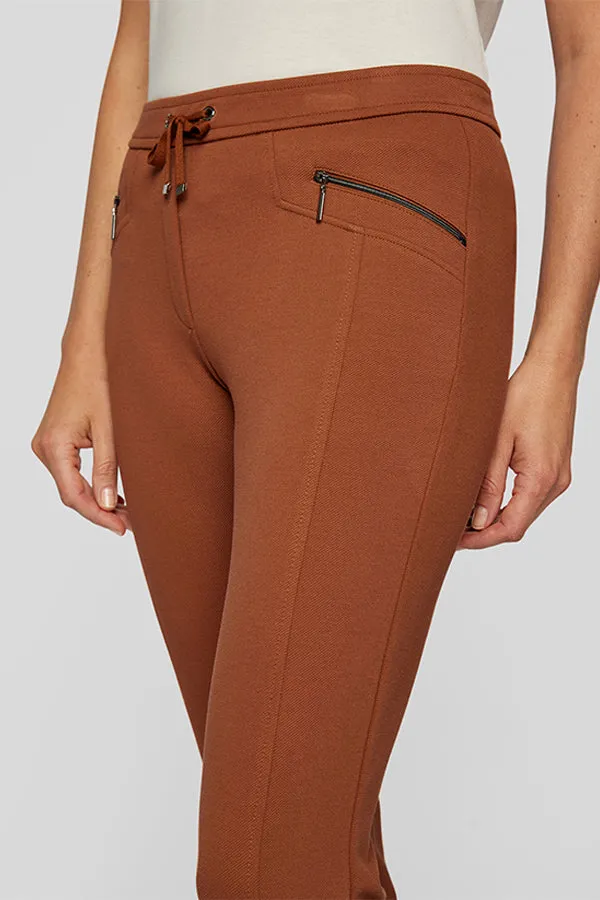 Rabe & LecomteBROWN ZIPPED POCKETS DRAWSTRING BASIC TROUSERS