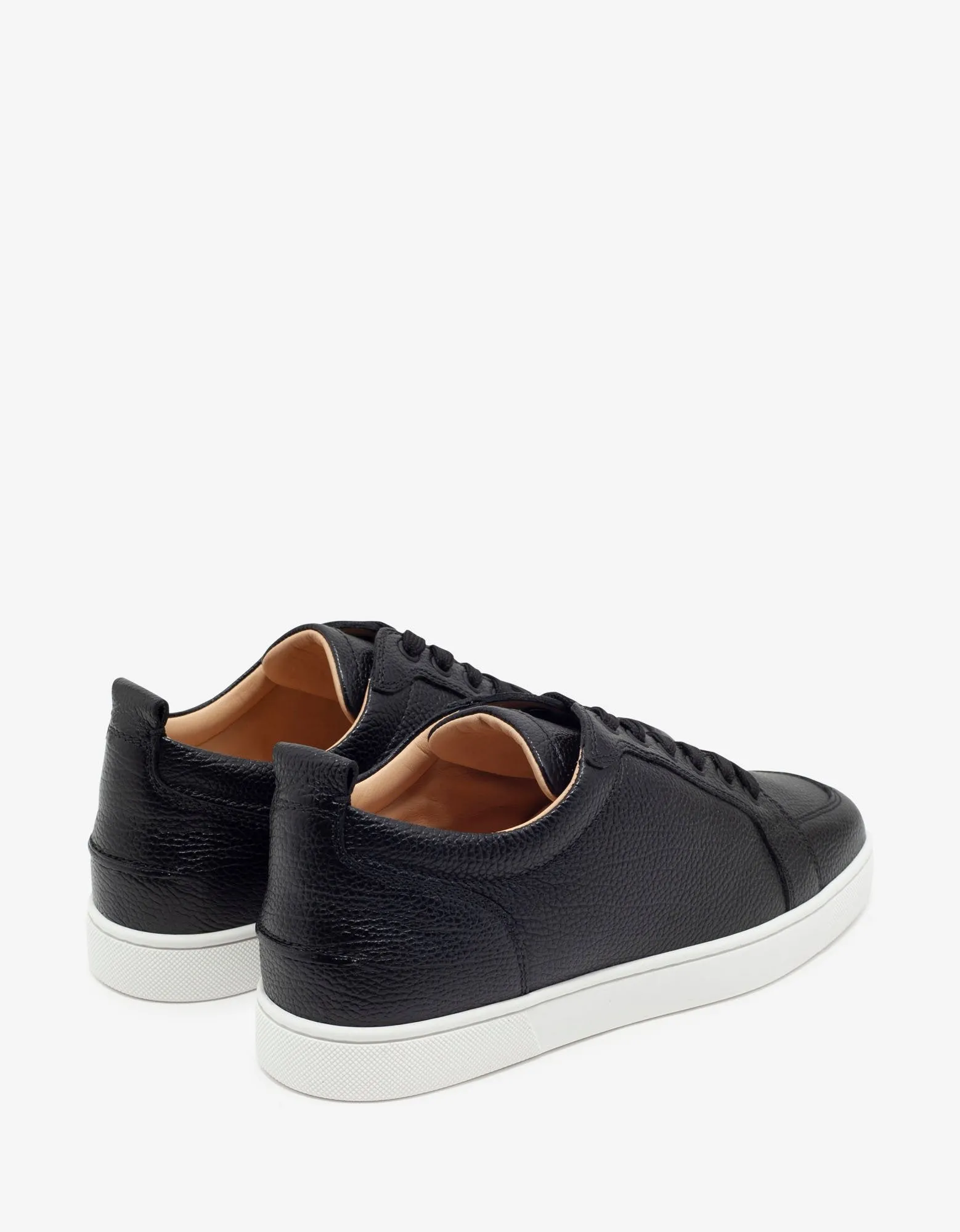 Rantulow Black Grain Leather Trainers -