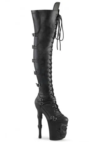 Rapture 3045 Thigh High Skull Platform Boot