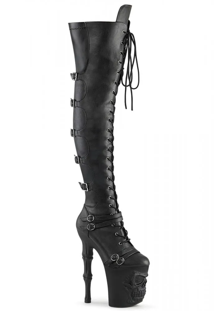 Rapture 3045 Thigh High Skull Platform Boot