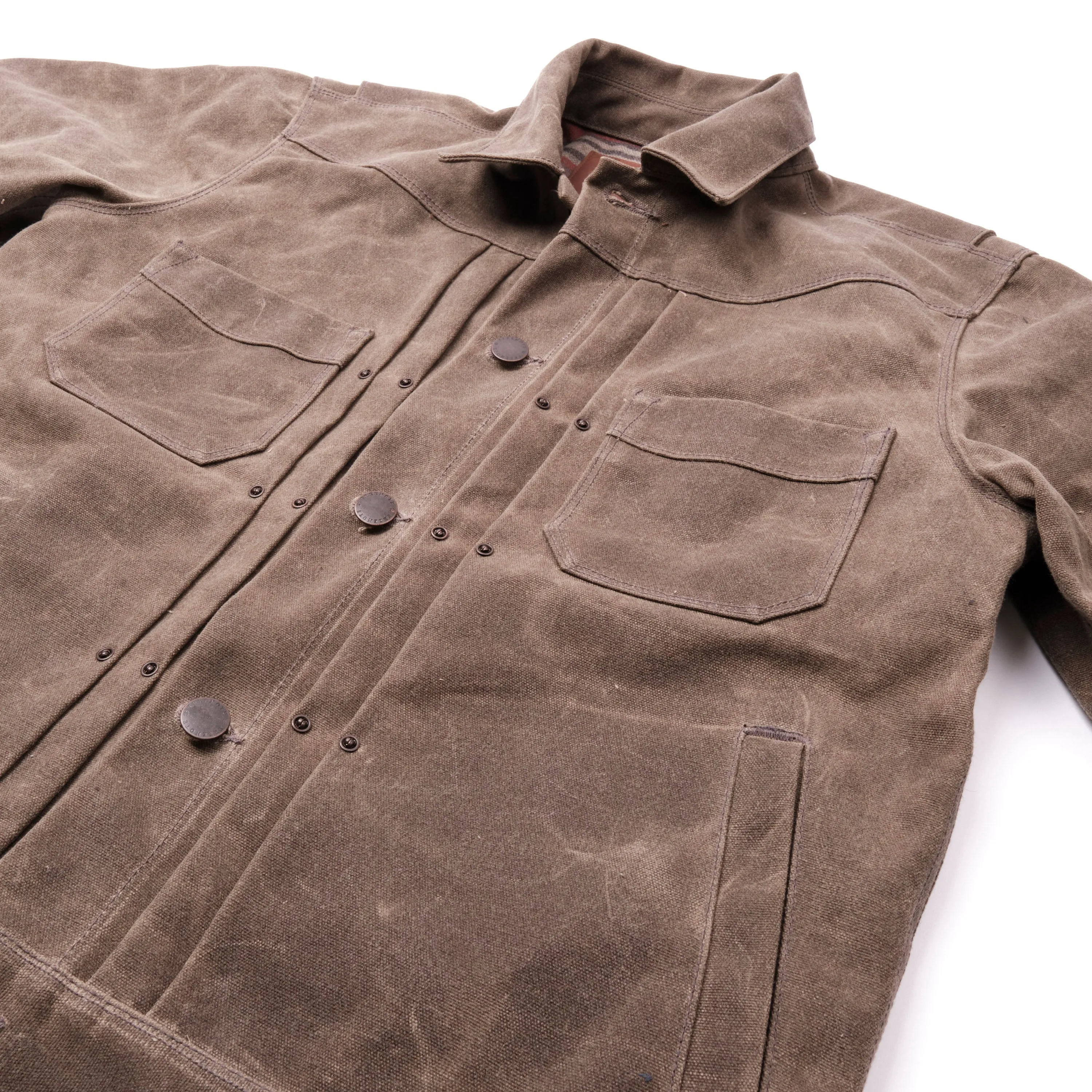 Riders Jacket Heavy Waxed Canvas Tobacco Wool