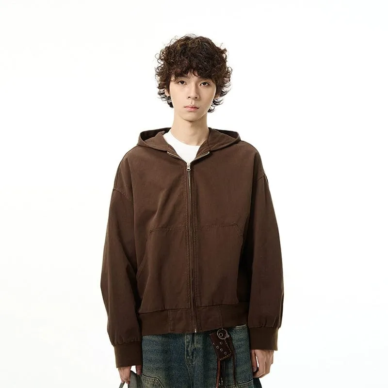 RT No. 11227 DARK BROWN ZIP-UP RELAX HOODIE