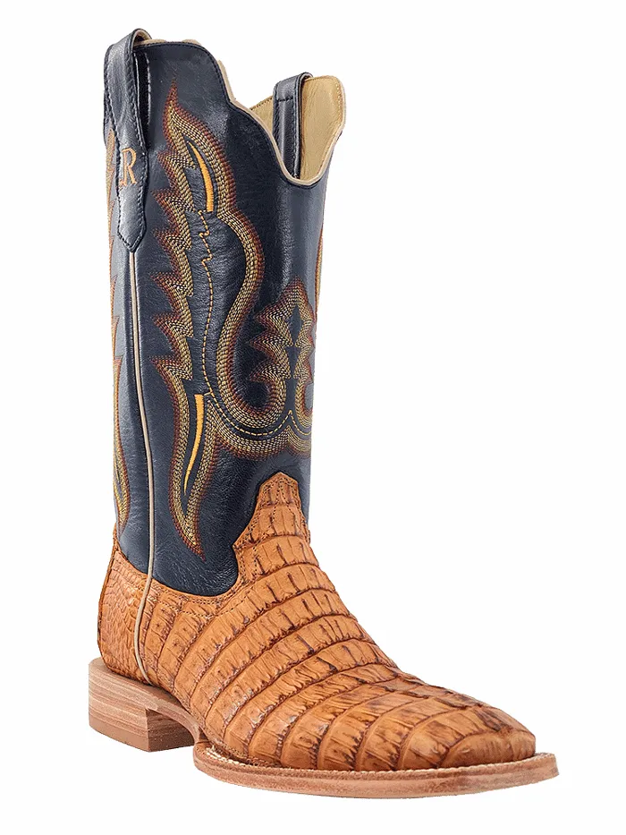 R.Watson RW3010-2 Mens Hornback Caiman Tail Western Boot Saddle Tan - 5