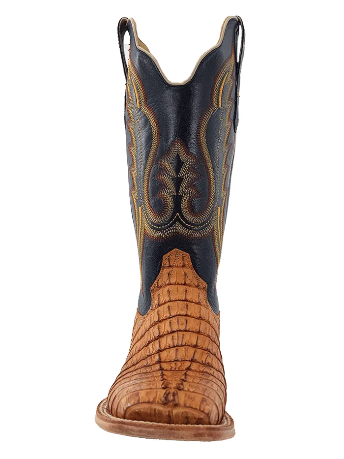 R.Watson RW3010-2 Mens Hornback Caiman Tail Western Boot Saddle Tan - 5