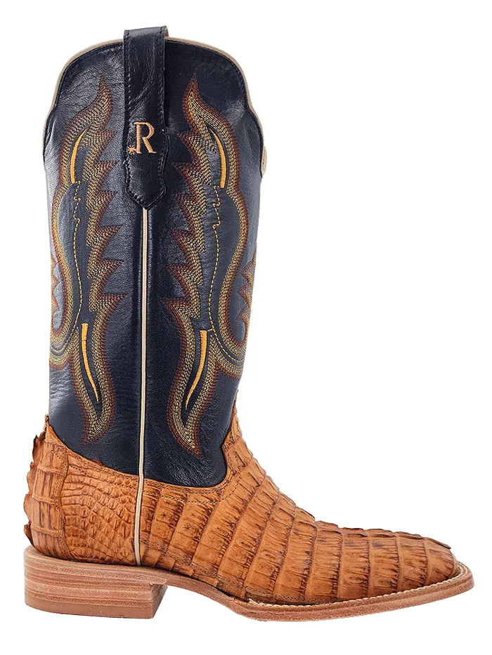 R.Watson RW3010-2 Mens Hornback Caiman Tail Western Boot Saddle Tan - 5