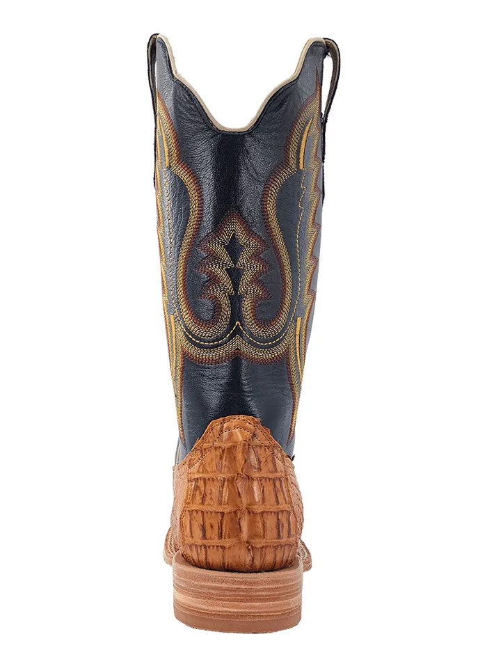 R.Watson RW3010-2 Mens Hornback Caiman Tail Western Boot Saddle Tan - 5