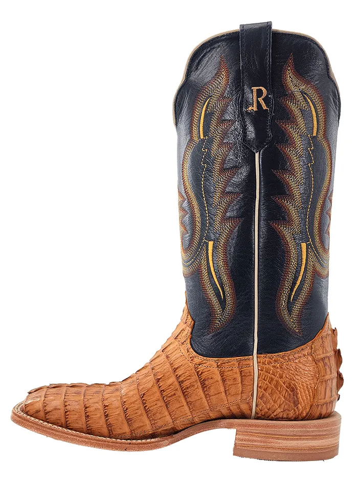 R.Watson RW3010-2 Mens Hornback Caiman Tail Western Boot Saddle Tan - 5