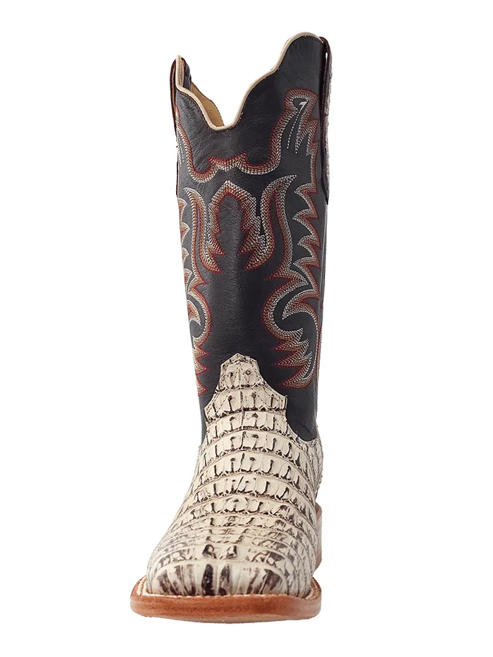 R.Watson RW3013-2 Mens Hornback Caiman Tail Western Boot Chocolate And Orix