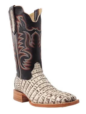 R.Watson RW3013-2 Mens Hornback Caiman Tail Western Boot Chocolate And Orix