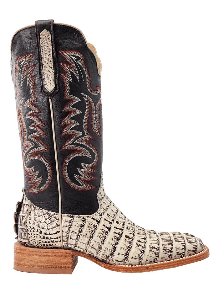 R.Watson RW3013-2 Mens Hornback Caiman Tail Western Boot Chocolate And Orix