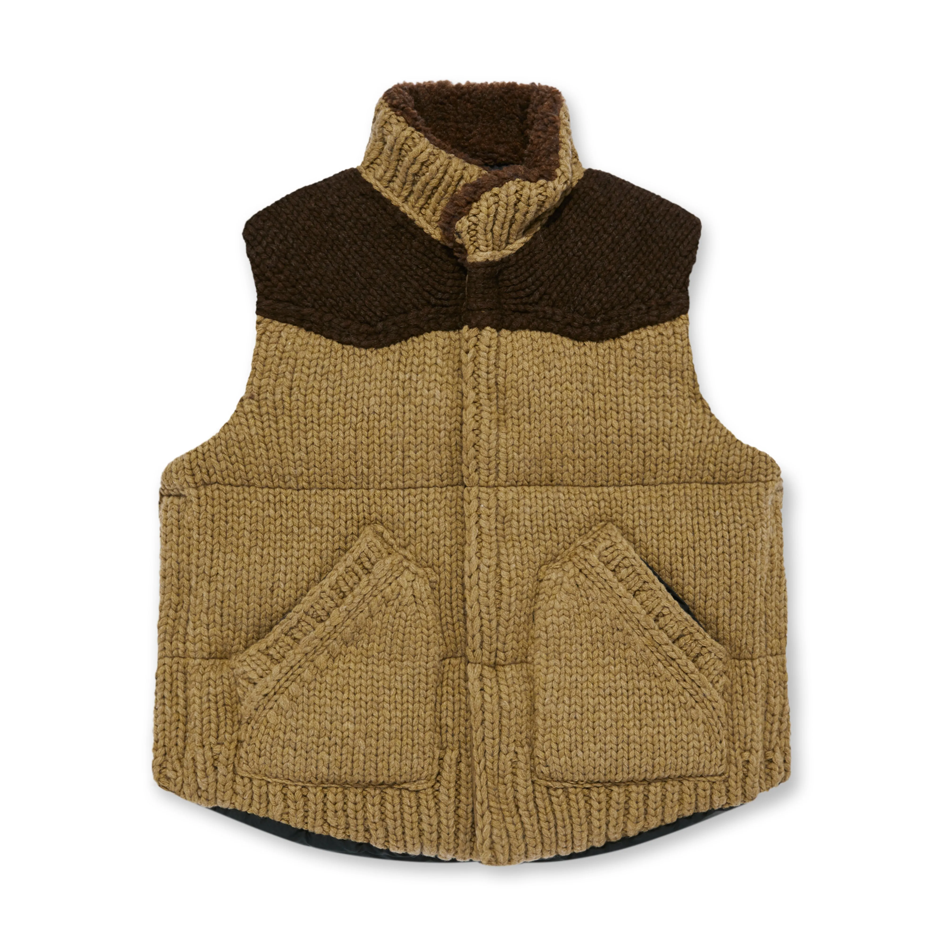 sacai Men’s Padded Knit Vest  Beige